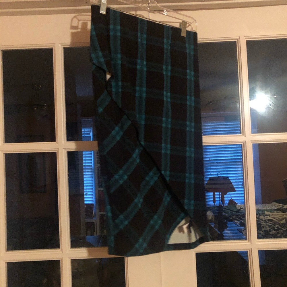 Torrid teal green plaid pencil skirt